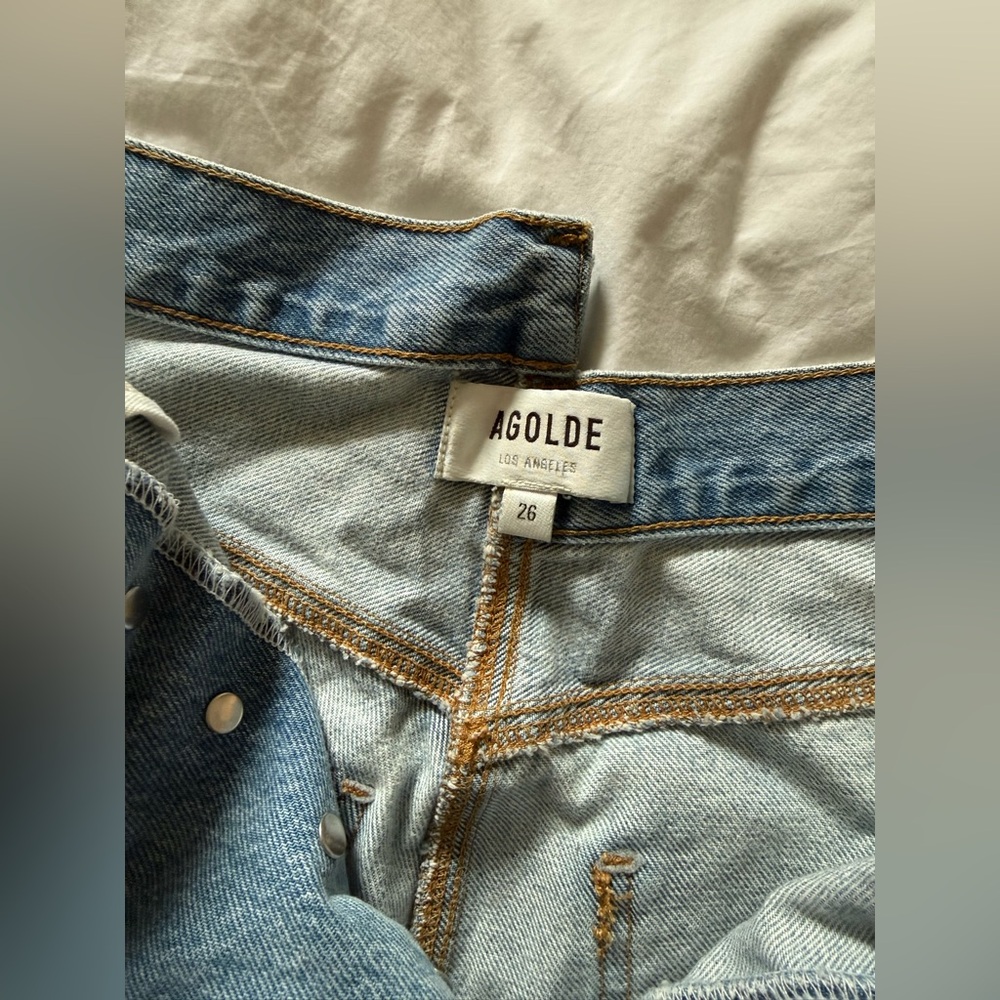 Agolde criss cross jean shorts - Picture 7 of 8